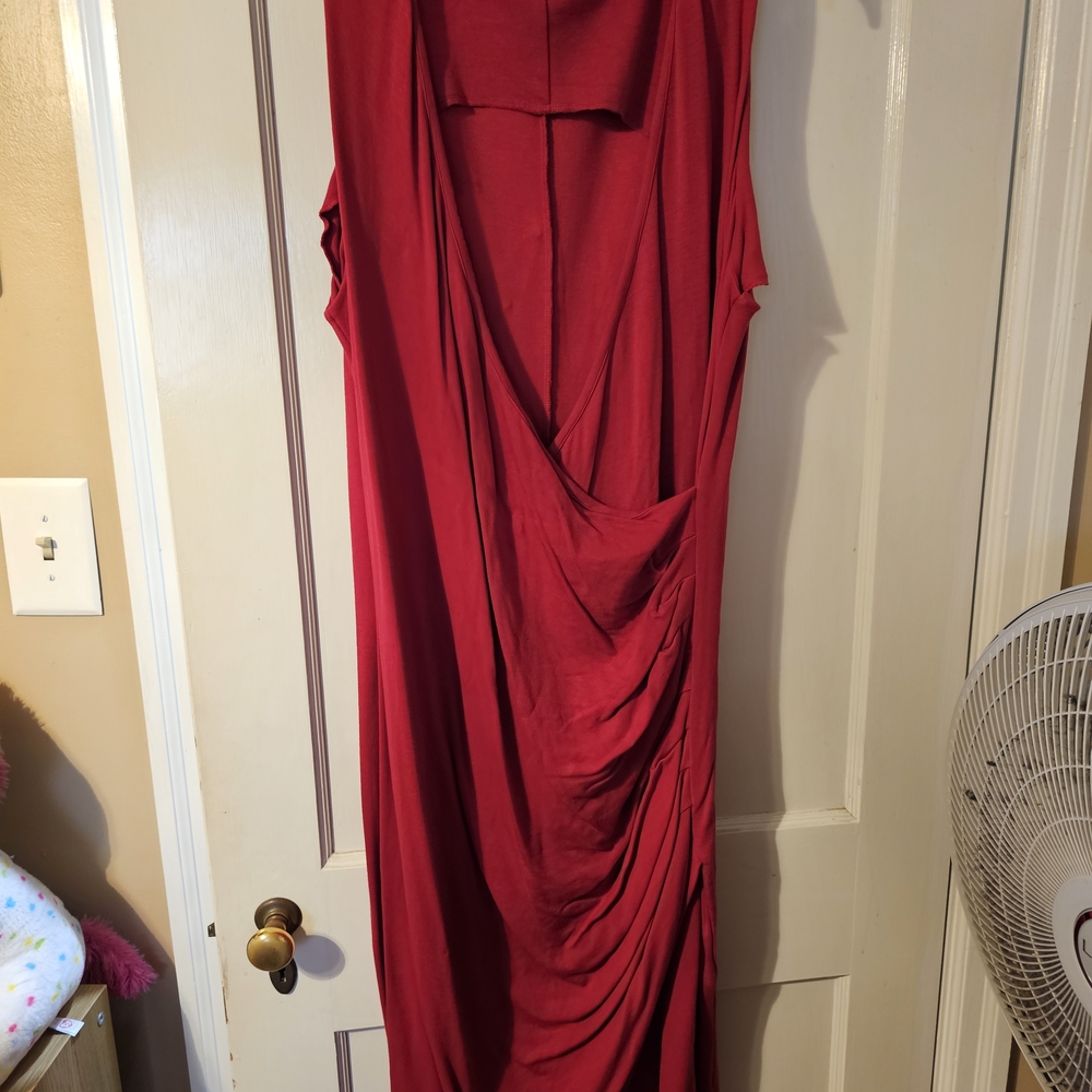 Torrid Red Crisscross Dress With Rouching